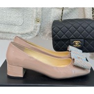 Chanel patent calfskin crystal bow pink 2025