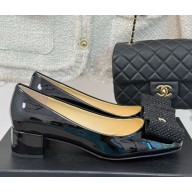 Chanel patent calfskin crystal bow black 2025