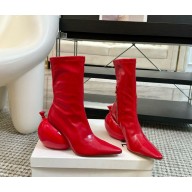 Loewe Women's Leather Pointed Toe High Heels - Buckle Decorated Party Pumps red 2024