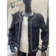 chanel black striped jacket 2023