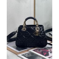 Dior Lady Dior 95.22 small Bag in Cannage Calfskin black/gold 2023