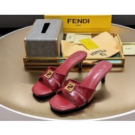 Fendi FFold Red eel leather medium-heeled sandals 1113-2024