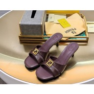 Fendi FFold purple eel leather medium-heeled sandals 1113-2024