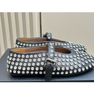 Alaia STRASS leather BALLET FLATS black 1113-2024