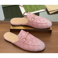 Gucci Women's Jordaan Monogram GG canvas slipper pink 1114-2024