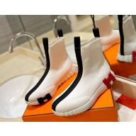 Hermes women/men royal paris knit ankle boot white 1113-2024