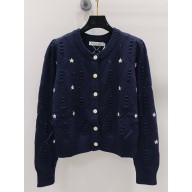 Dior Knitted Embroidered Sweater with star pattern blue 1101-2024