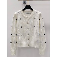 Dior Knitted Embroidered Sweater with star pattern white 1101-2024