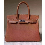 Hermes Birkin 30/35 Bag In Original Epsom Leather With Gold/Silver Hardware Brown