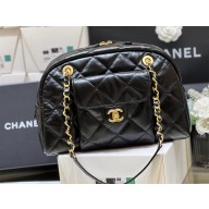 CHANEL BLACK LARGE BOWLING BAG IN CALFSKIN 2024 (ORIGINAL QUALITY)