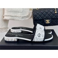 CHANEL heel 1.5cm lace mules WHITE 2024