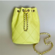CHANEL Shiny Lambskin & Gold-Tone Metal Backpack AS4810 yellow 2024