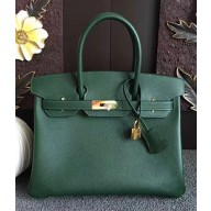 Hermes Birkin 30/35 Bag In Original Epsom Leather With Gold/Silver Hardware Dark Green