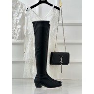 BY FAR Colette 40mm thigh-high boots in calfskin black 2023