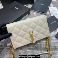 saint laurent becky chain wallet in lambskin 585031 white