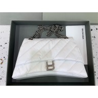 balenciaga Women's Crush Medium Chain Bag Quilted in white 2023