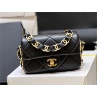 Chanel Lambskin & Gold-Tone Metal mini Flap Bag AS5175 Black 2024(original quality)