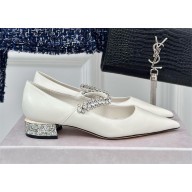Jimmy Choo BING PUMP FLAT in patent leather white 2024