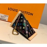 louis vuitton black monogram triangle pouch bag charm and key holder