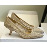 Dior Tribales Pump in beige mesh with crystal heel 6cm 2025