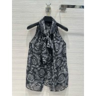 Versace printed silk top BLACK 2024