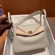 Hermes Lindy 26cm Bag in original  taurillon clemence leather beton(handmade)