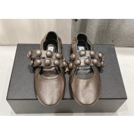 Alaia SPHERE BALLET FLATS IN PATENT LEATHER bronze 2024