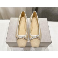 Jimmy Choo Elme embellished leather ballet flats raffia 2024