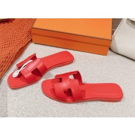 Hermes Oran flat Sandals in swift leather red 2025