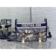 Dior Small Diorcamp Messenger Bag in Dior Jardin d'Hiver Embroidery Blue 2023