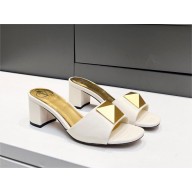 Valentino Garavani One Stud leather mules white 2023