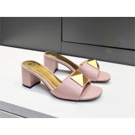 Valentino Garavani One Stud leather mules pink 2023
