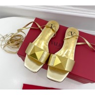 Valentino ONE STUD leather wrap SANDAL gold 2023