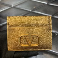 Valentino Garavani VLogo Signature cardholder in metallic gold calfskin 2023
