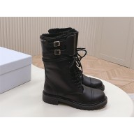 dior Black Calfskin and Shearling D-Trap Ankle Boot 2023