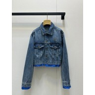 MIU MIU Denim and poplin trucker jacket GWB247 2025