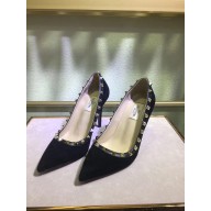 Valentino suede rockstud pump 9.5cm black