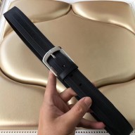 Louis Vuitton Calfskin Stripe Trim Belt Black/Silver 2018
