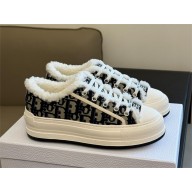 dior blue oblique shearling sneakers 2023