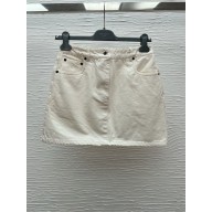 PRADA WHITE Denim miniskirt GFD177 2025