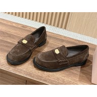 Miu Miu Suede Leather Loafers dark Brown 5D773D 2023
