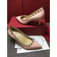 VALENTINO SHEEPSKIN ROCKSTUD PUMP 6.5CM pink