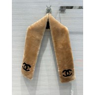 chanel Shearling Lambskin beige & Black scarf AA9446 2023