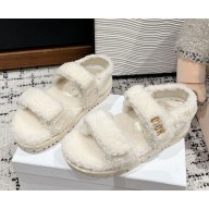 Dior Women Dioract Sandal White Shearling 1125-2024