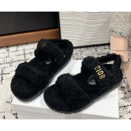 Dior Women Dioract Sandal black Shearling 1125-2024