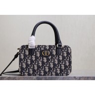 Dior 30 Montaigne Mini Doctor Bag Blue Dior Oblique Jacquard and Smooth Calfskin 2024