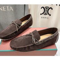 Loro Piana men's Dot Sole Walk Mocassin Ox Leather Chocolate 2024