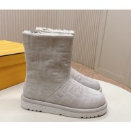 Fendi Apres Chic white FF chamois low boots 2024