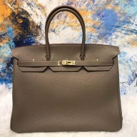 HERMES BIRKIN 40 ELEPHANT GRAY IN ORIGINAL TOGO LEATHER WITH GOLD HARDWARE