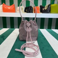 Prada Crystal Bucket Bag 1BE067 pink 2022